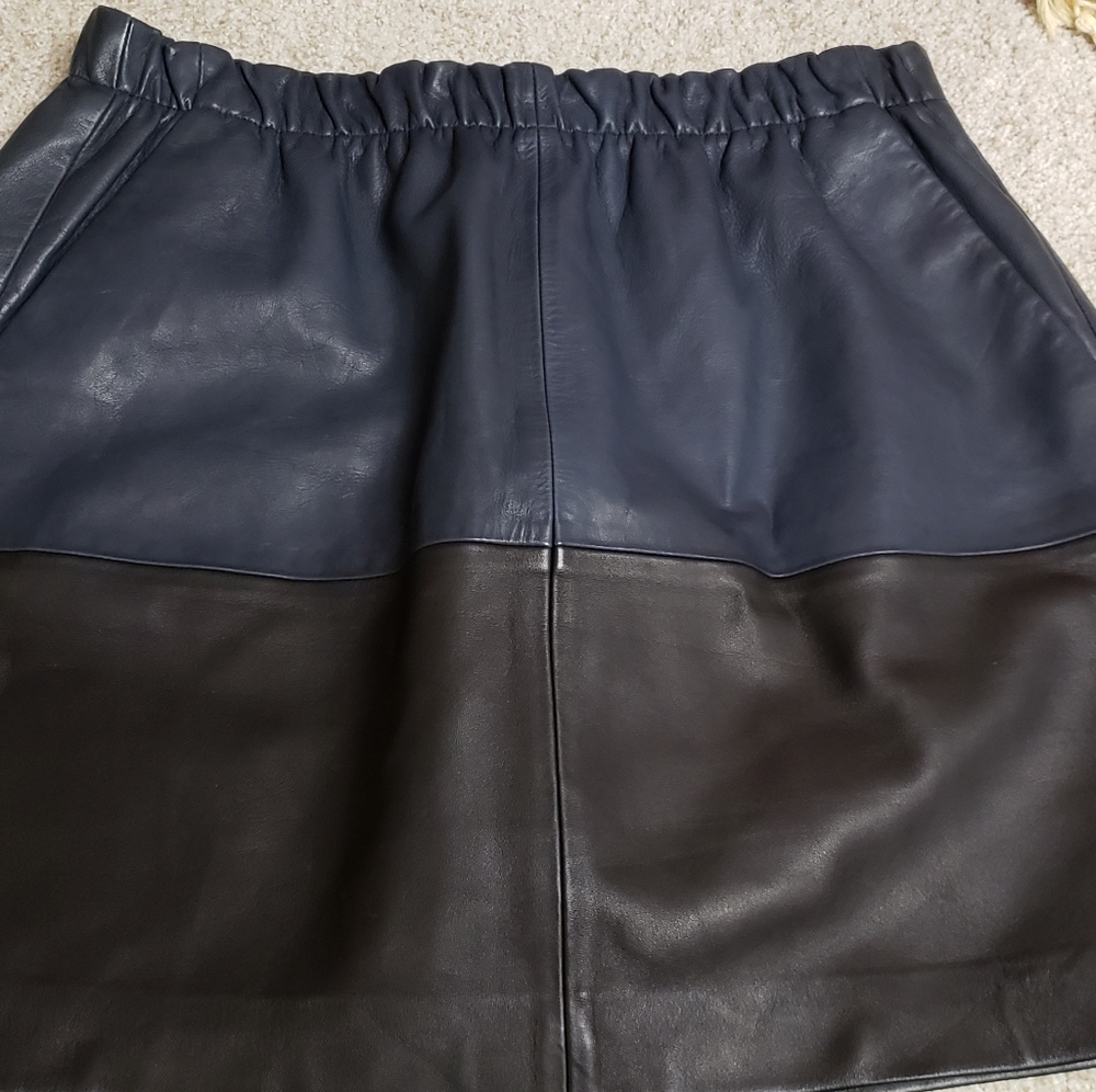 Vince Lambskin Colorblock skirt